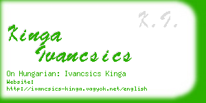 kinga ivancsics business card